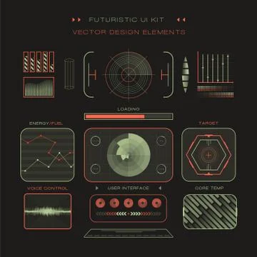 UI hud infographic interface web elements Stock Illustration