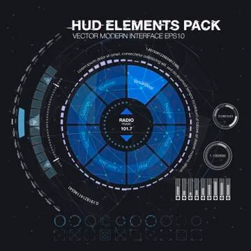 UI hud infographic interface web elements. Futuristic space thin HUD user Stock Illustration