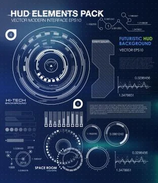 UI hud infographic interface web elements. Futuristic space thin HUD user Stock Illustration