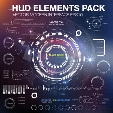 UI hud infographic interface web elements. Futuristic space thin HUD 스톡 일러스트