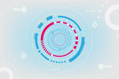 Ui HUD screen tech system futuristic cyber technology concept flat style 스톡 일러스트