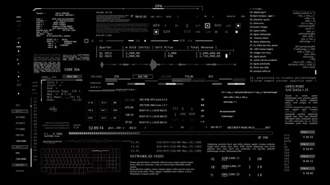 UI HUD technological infographic elements.HUD 2GFX Technology Sci Fi 2D texture Stockbeeldmateriaal 255787642