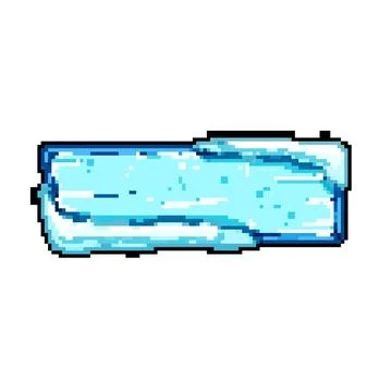 Ui ice game button pixel art vector illustration Stock Illustration