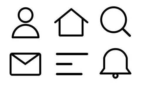UI icon set, Social network signs for app and web.  themes icon. Vector line  Illustrazione stock
