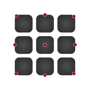 Ui icon set vector black app buttons concept, isolated on modern background. Stock Illustration