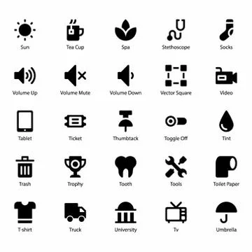 Ui Icons Bundle Stock Illustration
