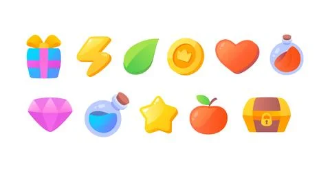 UI icons for game set Illustrazione stock
