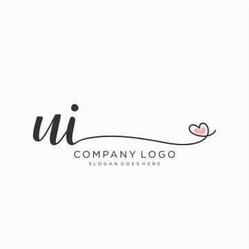UI Initial handwriting logo design Stock Illustration