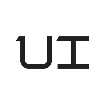 Ui initial letter vector logo icon Stock Illustration