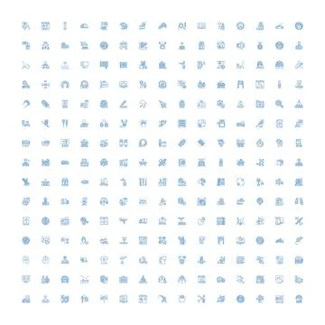 Ui interface elements concept line icons collection Stock Illustration