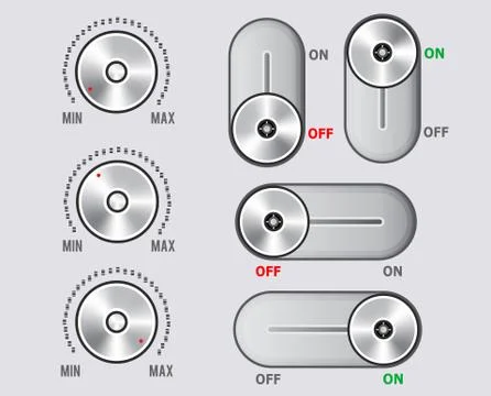 Ui kit elements, slider toggle set Illustrazione stock