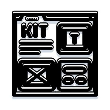 Ui kit interface on a digital dashboard panel 库存插图