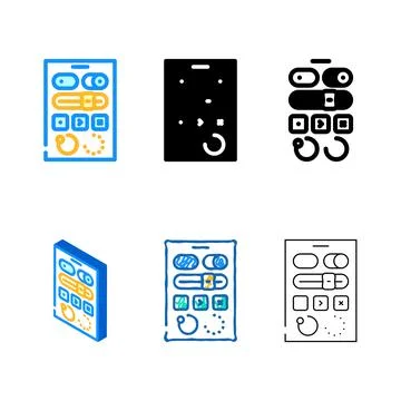 Ui kit looks ux ui design color icon vector 스톡 일러스트