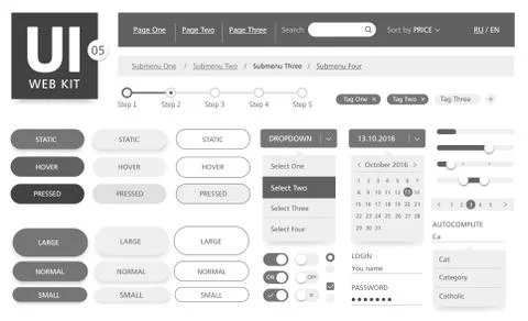UI kit template Stock Illustration
