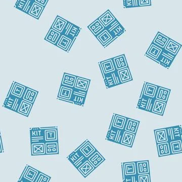 Ui kit ux design glyph seamless pattern Stock Illustration