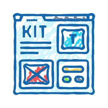 Ui kit ux design icon doodle illustration Illustrazione stock