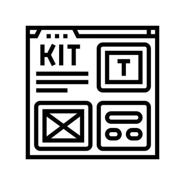Ui kit ux design line icon vector illustration Stock Illustration