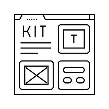 Ui kit ux design line icon vector illustration Stock Illustration