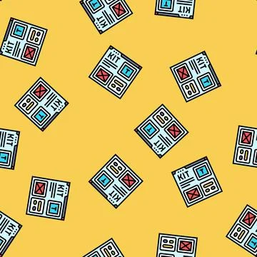 Ui kit ux design vector seamless pattern Stock Illustration