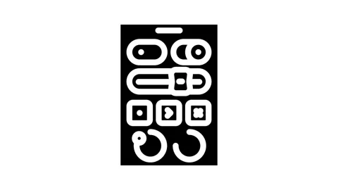 Ui kit ux ui design glyph icon animation Stock Footage 326741592