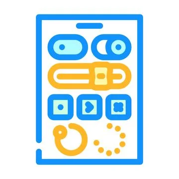Ui kit ux ui design color icon vector illustration 스톡 일러스트