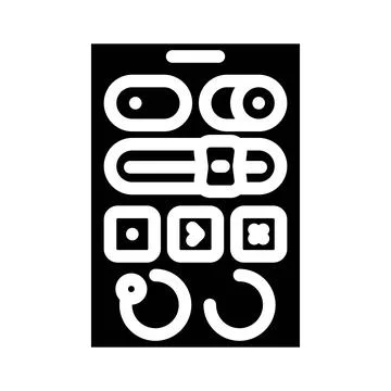 Ui kit ux ui design glyph icon vector illustration Stock Illustration