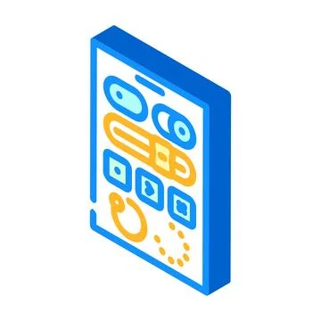 Ui kit ux ui design isometric icon vector illustration Stock Illustration
