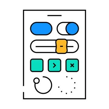 Ui kit ux ui design icon color illustration Illustrazione stock