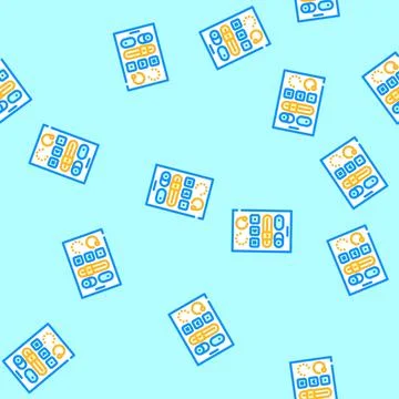 Ui kit ux ui design vector seamless pattern Stock Illustration