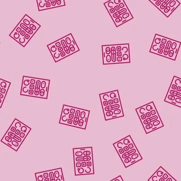 Ui kit ux ui design line vector seamless pattern Stock Illustration