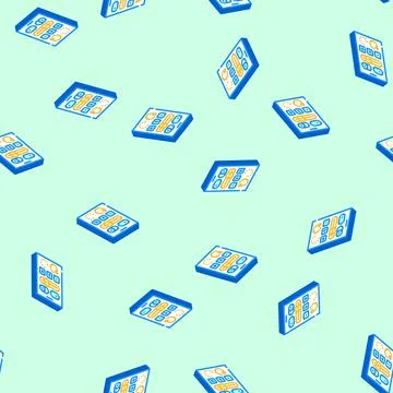 Ui kit ux ui design isometric icon seamless pattern Stock Illustration