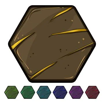 Ui lava game button cartoon vector graphic Stock Illustration