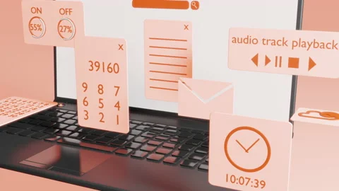 UI messengers programs and mobile computer notifications Stock Footage 169881377