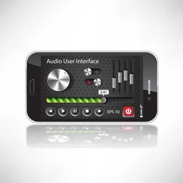 UI Mobile Application Metal, black Smartphone Illustrazione stock