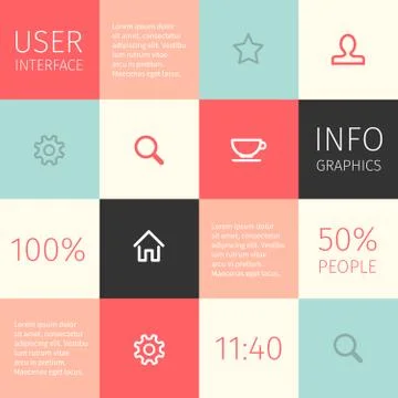 Ui for mobile or web design Stock Illustration