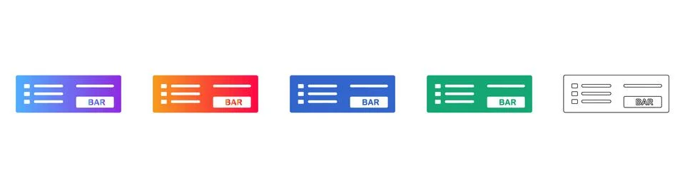 UI Navigation Bar Control Icon Set イラスト素材