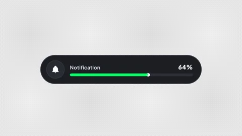 Ui notification progress bar showing loading percentage Stock Footage 345123141