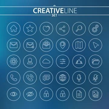 UI outline icons set Stock Illustration