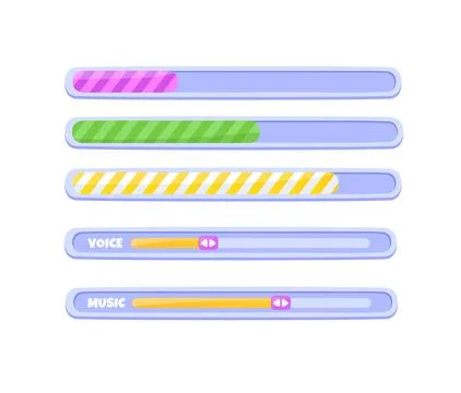 UI progress bar for game set Stock Illustration