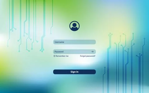 UI Secure sign in window design  Abstract background template. Web design t.. Stock Illustration