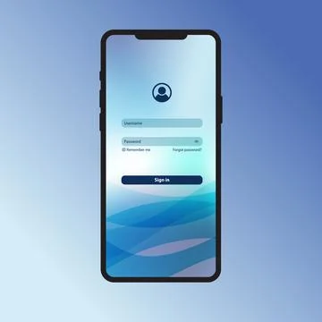 UI Secure sign in window design. Abstract background template. Web design t.. Stock Illustration