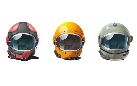 Ui set vector illustration of spaceman cosmonaut suit isolated on white Stock Illustration