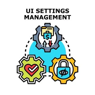 Ui settings management concept for user interface optimization Stock Illustration