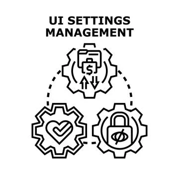 Ui settings management concept for user interface optimization Stock Illustration
