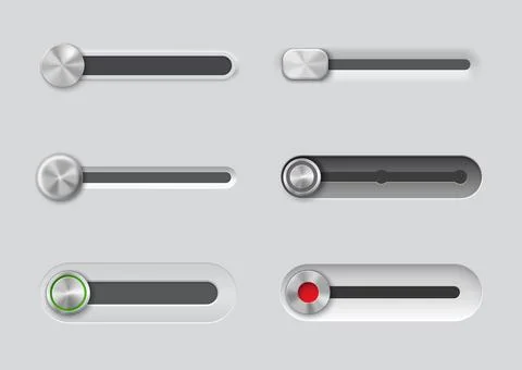UI slider bar buttons, controls, interface toggles 스톡 일러스트