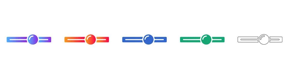 UI Slider Control Icons with Gradient and Outline Variations Illustrazione stock