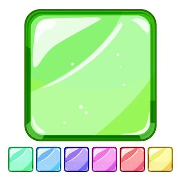 Ui square game button cartoon vector graphic Ilustración de archivo