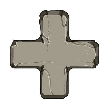 Ui stone button cartoon vector illustration イラスト素材