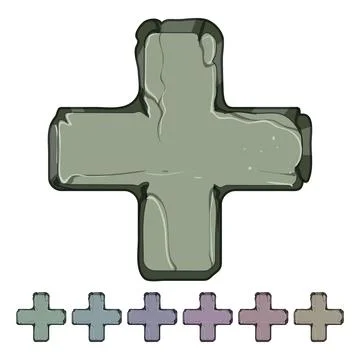Ui stone button cartoon vector graphic イラスト素材