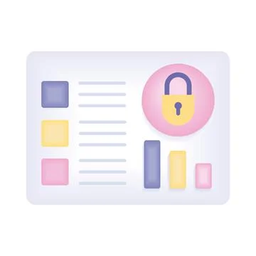 Ui template with padlock 스톡 일러스트